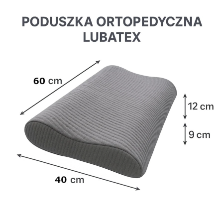 Poduszka 40x60 cm profilowana ortopedyczna – z pianką visco | Lubatex